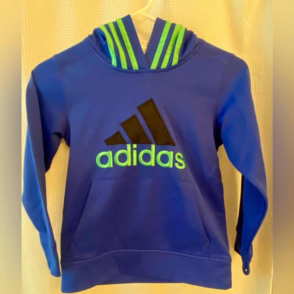 Adidas Blue and Green Hoodie